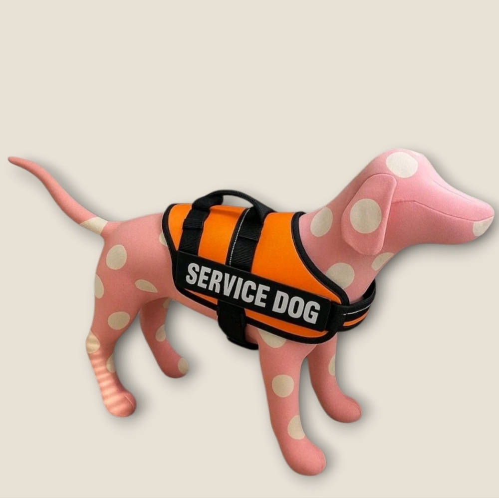 TRUELOVE Harness Service Dog, Soft Front Adjustable, Orange and Black, Size: XXL